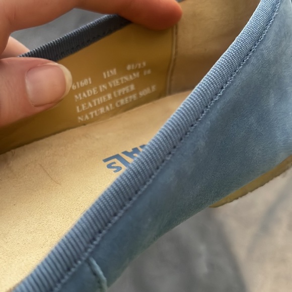 Clarks original wallabes size 11 blue sued leather - Picture 4 of 6